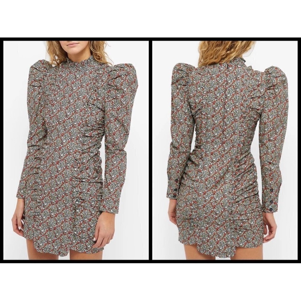 GANNI Floral Puff Sleeve Organic
Cotton Poplin Dress size EU 38 (US 6)
